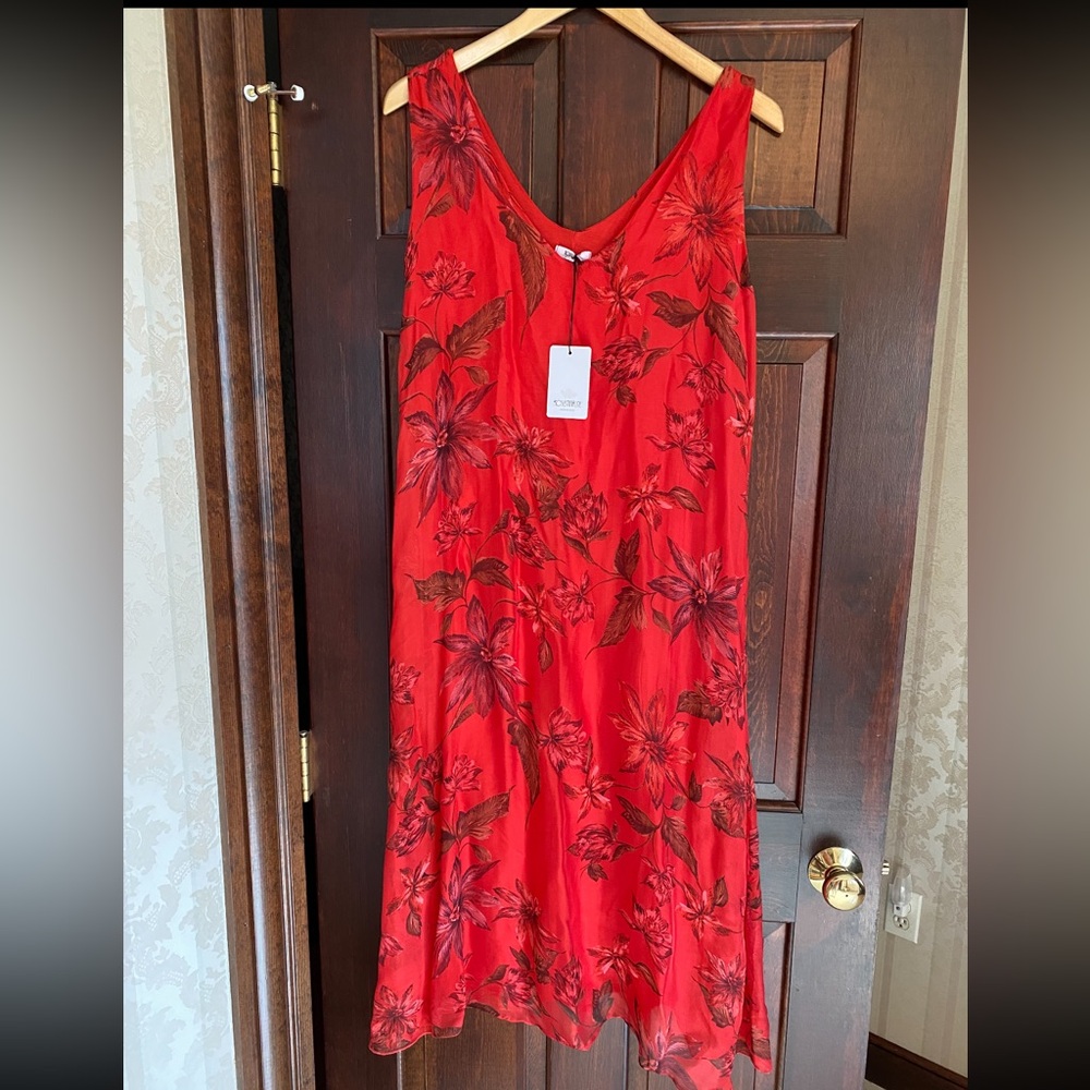 Elegant Red Floral Dress